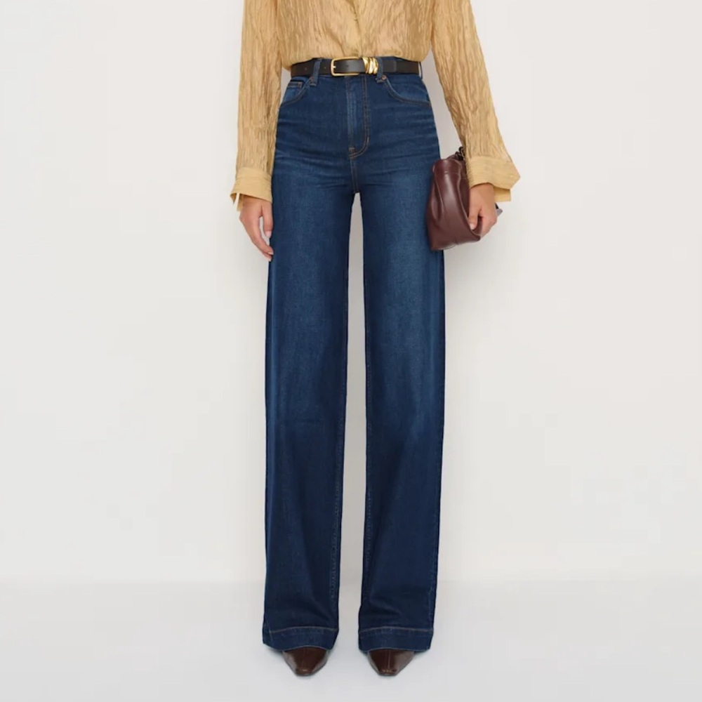 Reformation High-Rise Wide-Leg Jeans - Dark Blue